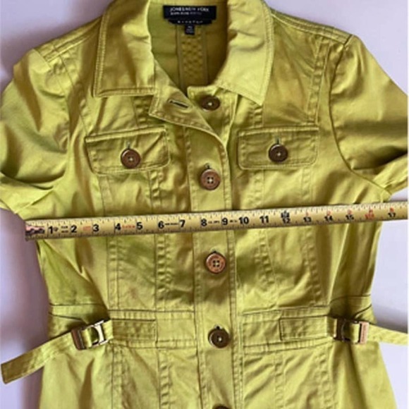 Jones New York Lime Green Jacket l Size S Petite - Picture 9 of 10